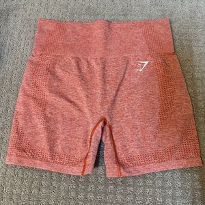 Gymshark Womens Orange Bike Shorts S/M Yoga Workout Athleisure hiking walking